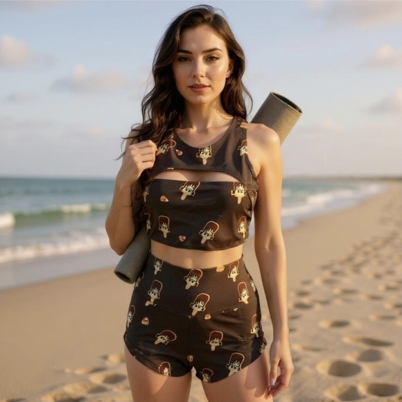 5&Adime ✦ Ice Cream Bikini Set ✦ Harness Strap Festival Swimwear Stretch Fit M - Picture 2 of 16